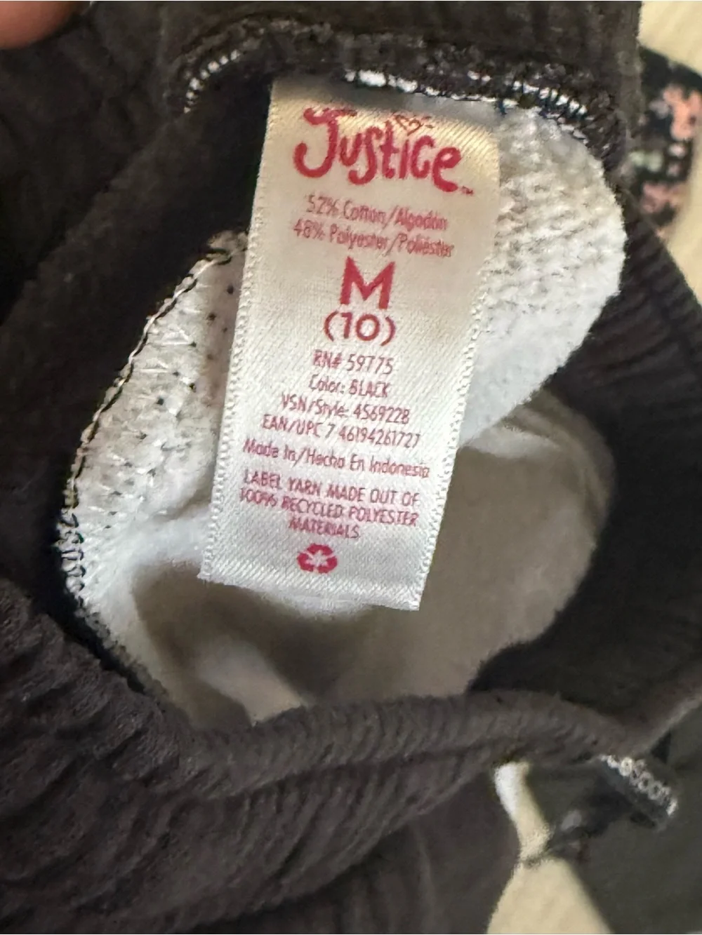 Justice Girl's sz 10 Leggings and Joggers Pants Lot of 4 Floral and Solid